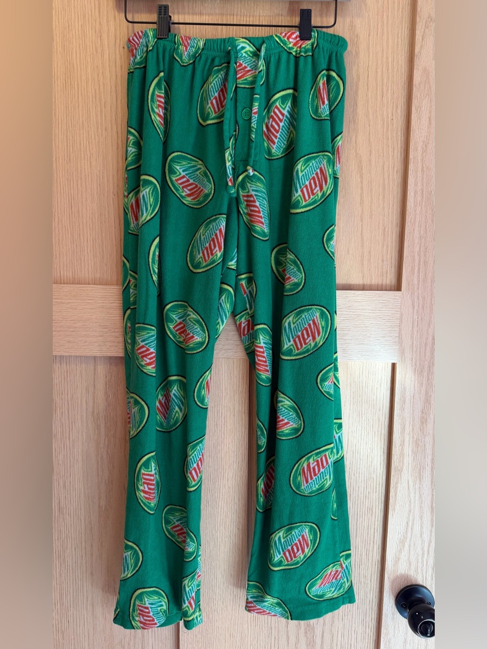Green Logo-Print Kids Pajama Pants